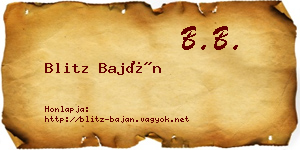 Blitz Baján névjegykártya